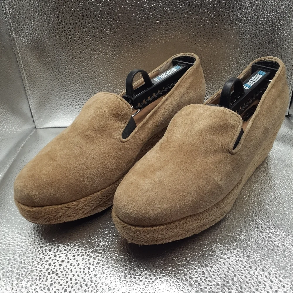 Matiko Tan Slip On Wedged Espadrilles Loafers Women's Size 7.5